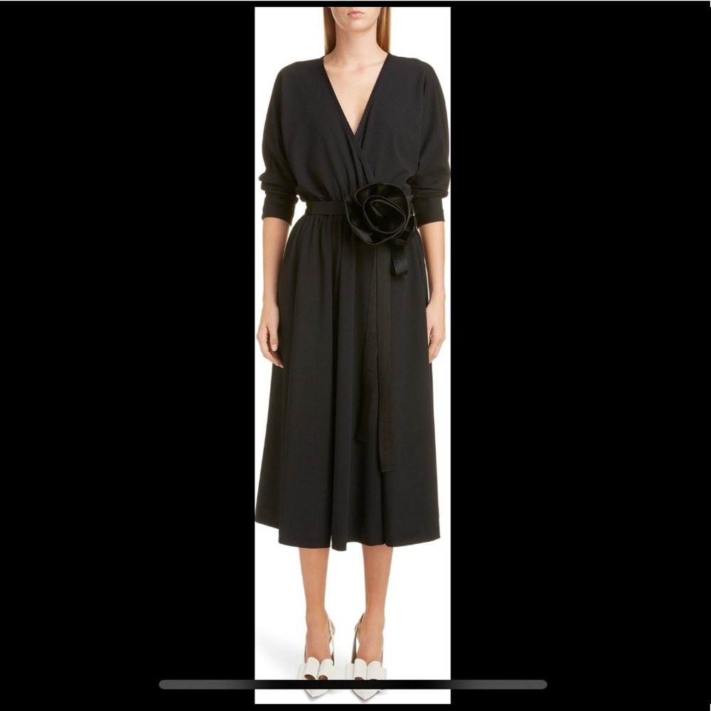 Rare runway Marc Jacobs black dress with rose detail
